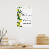 レモン フローラル メイン スクイーズ ブライダル シャワー ウェルカム ポスター (キッチン)
