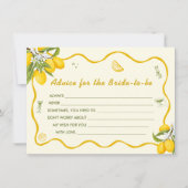 レモン ブライダルシャワーのアドバイスカード 招待状 (正面)