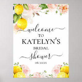 レモン ブライダルシャワーのウェルカムサイン ポスター