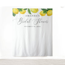 レモン ブライダルシャワーの背景 | 水彩の柑橘 