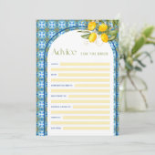 レモン ブライダルシャワー アドバイス フォー ザ ブライド カード (スタンド正面)