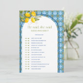 レモン ブライダルシャワー ヒーセッドシーセッド ゲーム カード (スタンド正面)