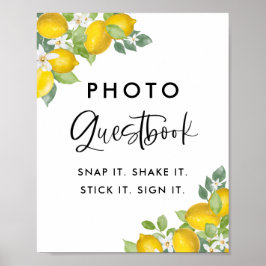 レモン ブライダルシャワー フォト ゲストブック サイン