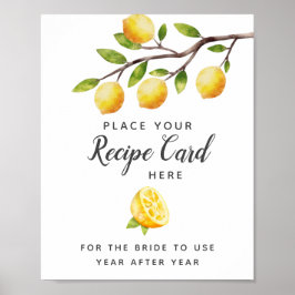 レモン ブライダルシャワー メッセージカード 置き場所札 ポスター