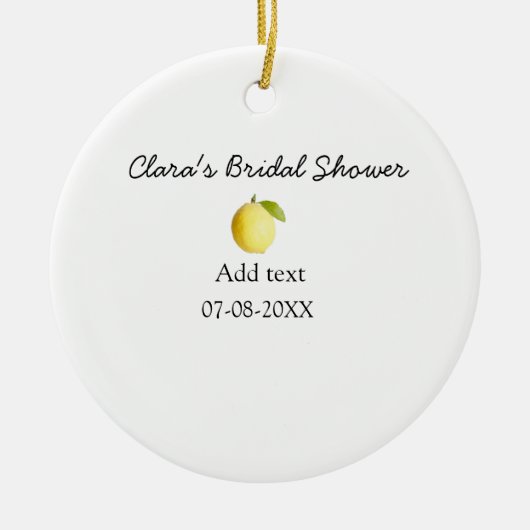 レモン ブライダルシャワー モダン シンプル ミニマル ラスティック b セラミックオーナメント (正面)