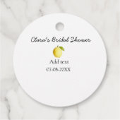 レモン ブライダルシャワー モダン シンプル ミニマル ラスティック b フェイバータグ (裏面)