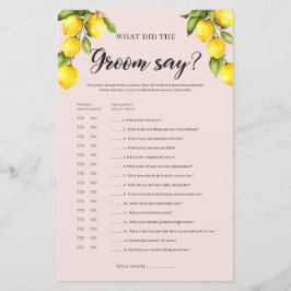 レモン ブライダルシャワー 何て新郎が言った ゲーム