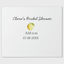 レモン ブライダルシャワー 現代 簡潔 ミニマル ラスティックb ラッピングペーパー