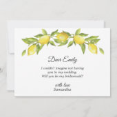 レモン ブライダルパーティー提案招待カード 招待状 (裏面)