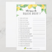 レモン ブライダル ゲーム - 花嫁のことを一番よく知っているのは誰? (正面/裏面)