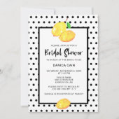 "レモン ブライダル シャワー ハンドレタリング ポルカドット" 招待状 (正面)