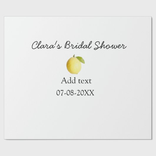 レモン ブライダル シャワー モダン シンプル ミニマル ラスティック ラッピングペーパー (フラット)