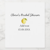 レモン ブライダル シャワー モダン シンプル ミニマル ラスティック ワインラベル (シングルラベル)