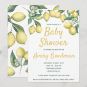 レモン ブランチ ベビー シャワー 招待状 (正面/裏面)