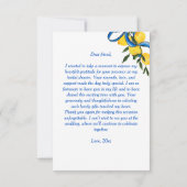 レモン ブルーボウ リボン イタリアン ブライダルシャワー サンキューカード (裏面)