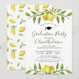 レモン ブルーム グリーンナリー シックな卒業パーティー 招待状