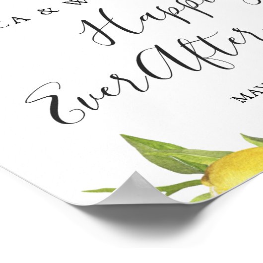 レモン ブルーム グリーン ウェディング ウェルカム サイン (角)