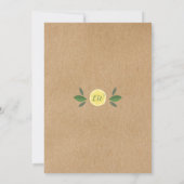 レモン ブルーム グリーン ウォーターカラー ベイビー シャワー 招待状 (裏面)