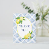 レモン ブルー タイル イタリアン サンクス ポストカード (スタンド正面)