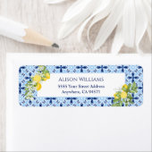 レモン ブルー タイル グリーン 返送先ラベル ラベル (インサイチュ)