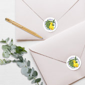 レモン & ブルー トワール フィリグリー エレガント ラウンドシール