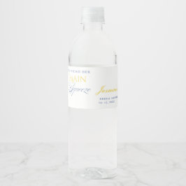 レモン ブルー フラワール シトラス ブライダル シャワー ペットボトルラベル