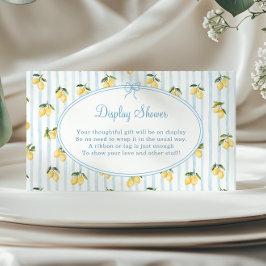 レモン ブルー ボウ ディスプレイ シャワー エンクロージャーカード