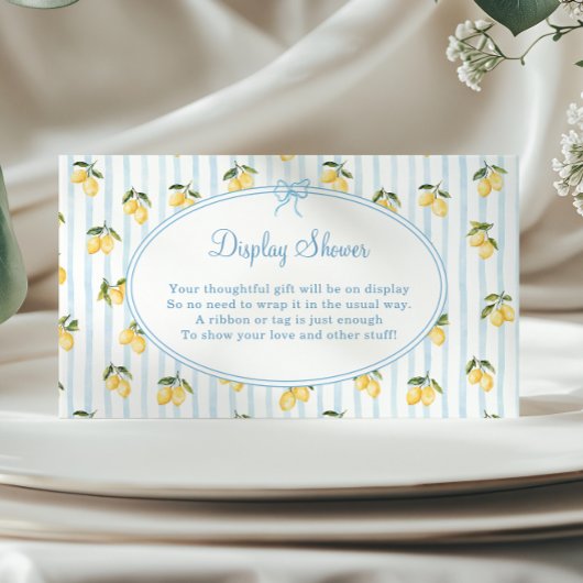 レモン ブルー ボウ ディスプレイ シャワー エンクロージャーカード