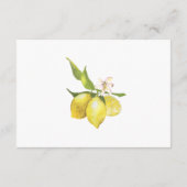 レモン ブロッサム  ウェディング レセプション 詳細 エンクロージャーカード (裏面)