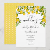 レモン ブロッサム グリーン ウェディング 招待状 (正面/裏面)