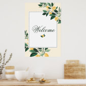 レモン ブロッサム フローラル ツリー エレガント ウェルカム ポスター (キッチン)