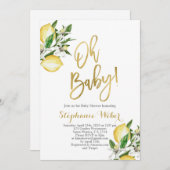 レモン ベイビーシャワー 招待状 (正面/裏面)