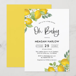 レモン ベイビー シャワー オー ベイビー シャワー インビテーション
