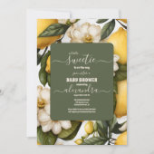 レモン ベイビー シャワー サンシャイン レモネード サマー シトラス 招待状 (正面)