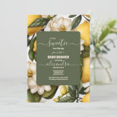 レモン ベイビー シャワー サンシャイン レモネード サマー シトラス 招待状 (スタンド正面)