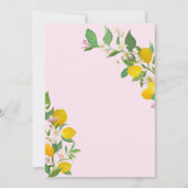 レモン ベイビー シャワー チャオ ベイビー イタリアン テーマ 招待状 (裏面)