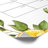 レモン ベイビー シャワー 出産予定日予想カレンダー ポスター (角)