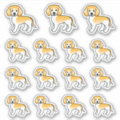 レモン+ホワイトのビーグル かわいいキャラクタードッグ シール (正面)