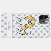 レモン+ホワイトの日本狆のキャラクターデザインの犬+名前 Case-Mate iPhoneケース (裏面(横))