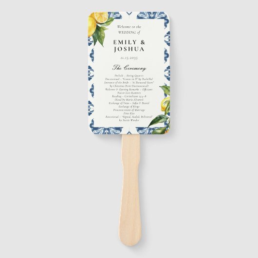 レモン ポジタノ イタリアン ウェディング セレモニー プログラム ハンドファン (正面)