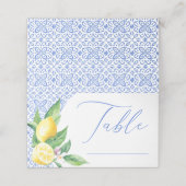 レモン ポジターノ ブルー タイル ブライダル シャワー テーブル プレイスカード (外部開封)