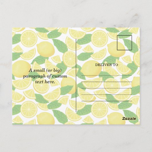 レモン ポストカード (裏面)