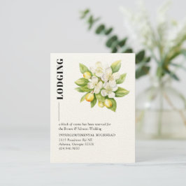 レモン&マグノリアフローライエローシトラス結婚ズ エンクロージャーカード