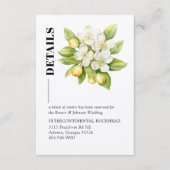 レモン & マグノリア フラワリー イエロー シトラス ウェディング エンクロージャーカード (正面)