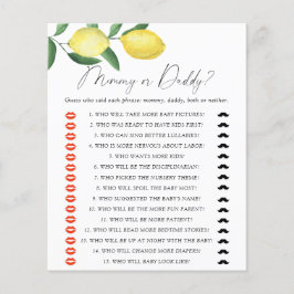 レモン – ママまたはパパの赤ちゃんシャワーゲーム