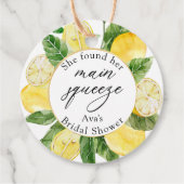 レモン メイン スクイーズ ブライダル シャワー クラシック フェイバータグ (正面)