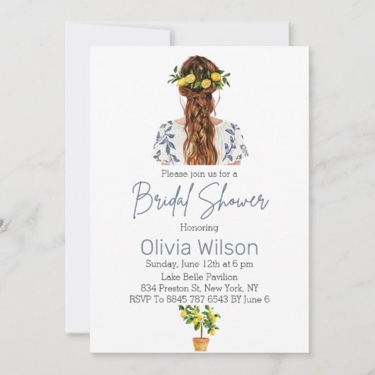 レモン メディテレーニアンス サマー ブライダル シャワー シーズンカード (正面)