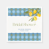 レモン メディテレーニアンタイル ブライダルシャワー スタンダードカクテルナプキン (正面)