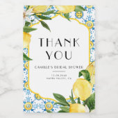 レモン メディテレーニアンフレーム ブライダルシャワー サンクス ワインラベル (シングルラベル)