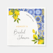 レモン メディテレーニアン ボーホー アーチ ブライズシャワー スタンダードカクテルナプキン (正面)
